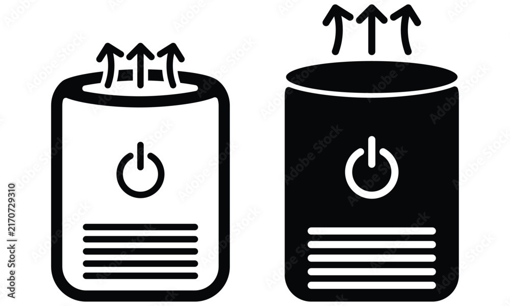 Fototapeta premium Air Purifier Humidifier Minimalist Icon Set