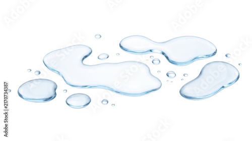 Картината върху платно Realistic water splash droplets transparent PNG isolated liquid puddle clipart e