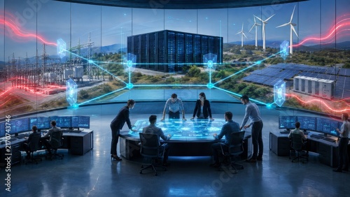 Cybersecurity Team Protecting Renewable Energy Smart Grid and Critical Infrastructure in Control Center