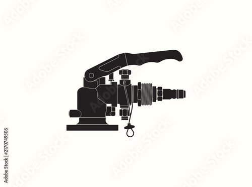 Marine Salvage Recovery Equipment Valve Silhouette on White Backdrop