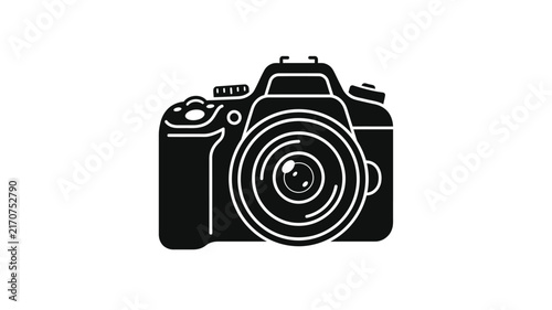 Foto Digital single lens reflex camera black silhouette