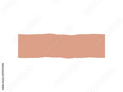 A single rectangular strip of dusty pink paper with jagged torn edges
