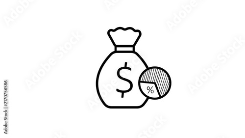 Linear Business Analysis Icon Animation for Corporate Analytics, Market Research and Finance, 4K Stock Video