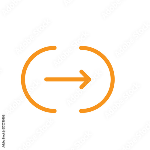 Minimal broken circular outline with a right-facing arrow, suitable for navigation, interface controls, directional buttons, websites, mobile apps, and modern digital design.