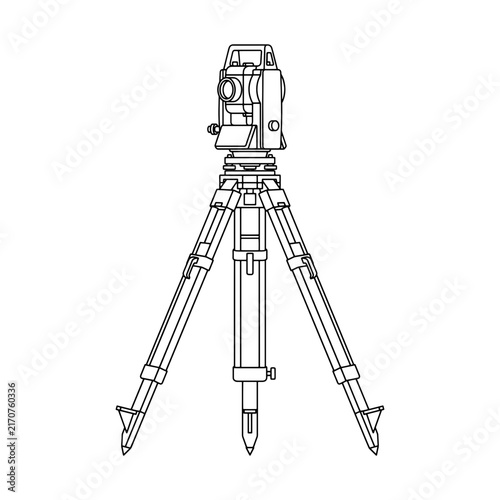 Surveying Tripod and Total Station Engineering Icon