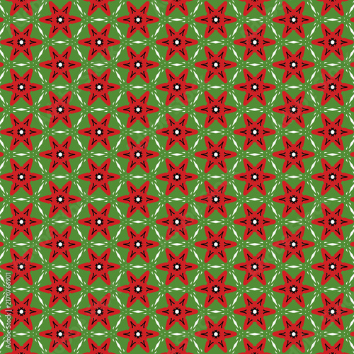 seamless pattern with red flowers