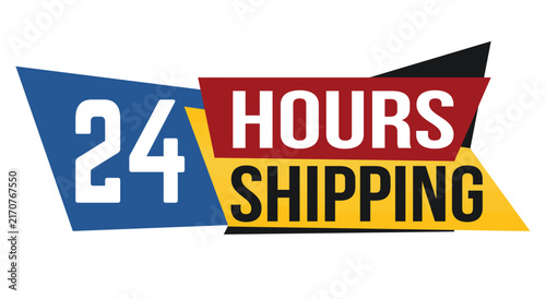24 hours shipping promotional badge label design for fast delivery service