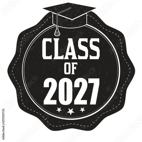 Class of 2027 graduation badge emblem design
