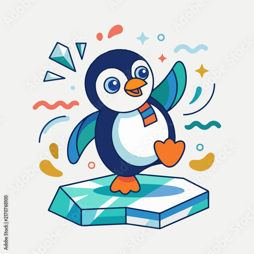 Cartoon blue octopus sitting on a colorful book with stars.