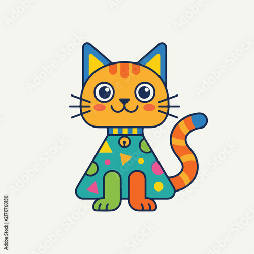 Cartoon boy with orange hair and colorful striped shirt holding a blue balloon.
