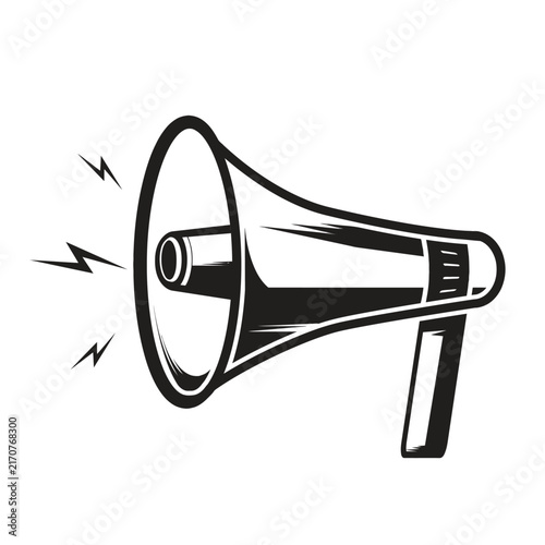 Vintage retro style megaphone loudspeaker icon