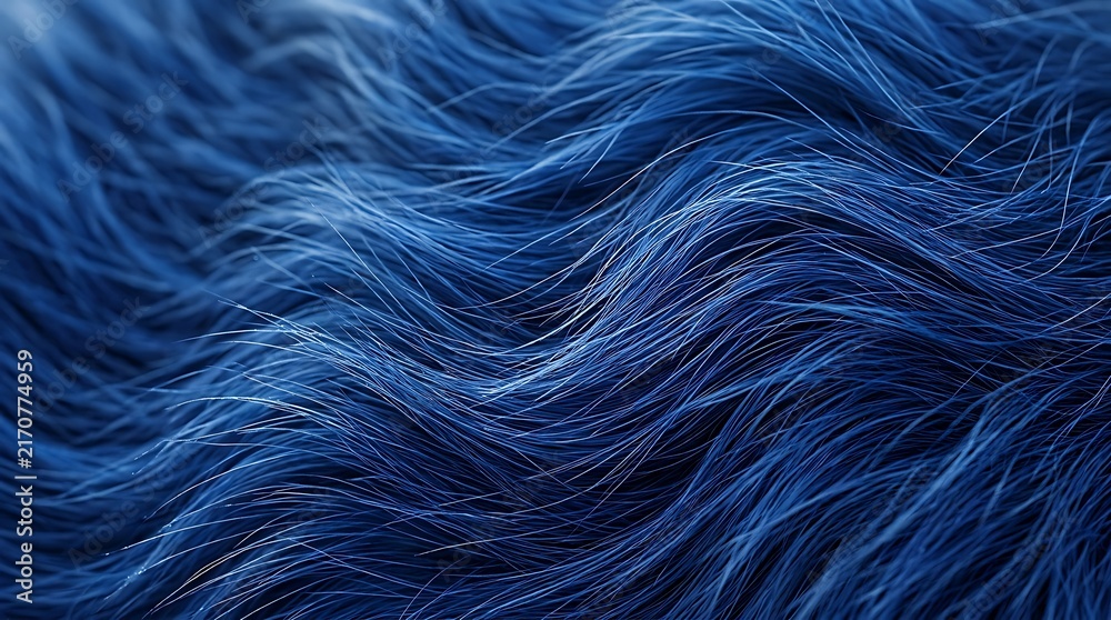 Obraz premium long fur with deep blue color palette
