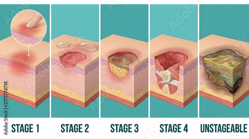 medical illustration of Stage of bedsore