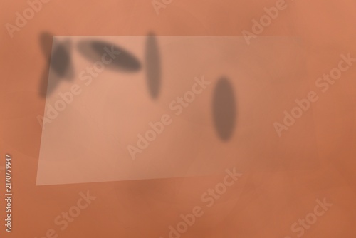 Fotografie Abstract shadows cast upon a soft peach colored textured wall surface area