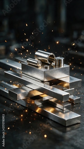Stacked Metal Sheets in Industrial Workshop
