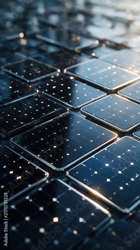 Abstract Blue Solar Panel Texture