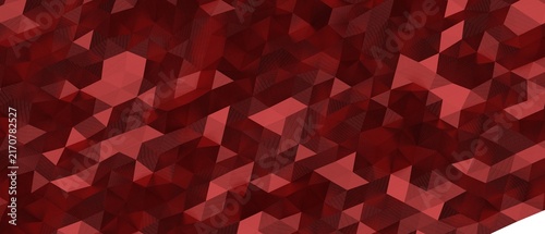 Quadro su tela Intricate abstract geometric tessellation pattern in various shades of red, modern design