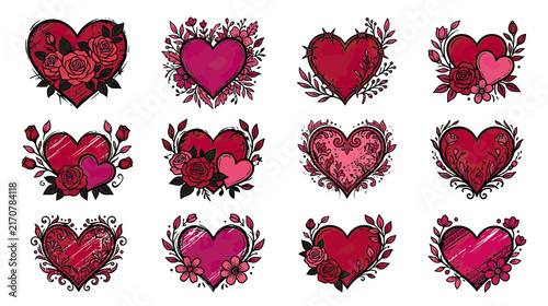 Heart Embellishments with Floral Accents