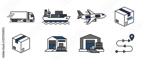 Logistics and Shipping Icons Set
