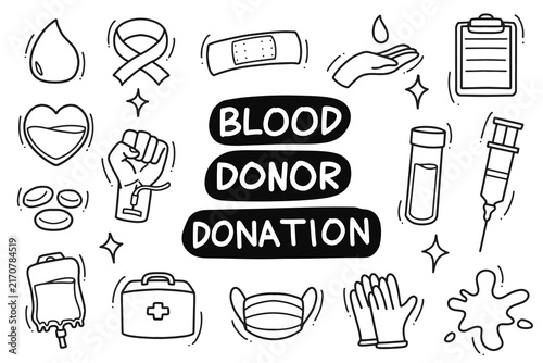 set of blood donor good for background, wallpaper, element design, icon, etc