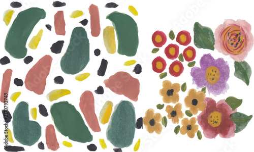 Organic Shapes and Floral Elements Set