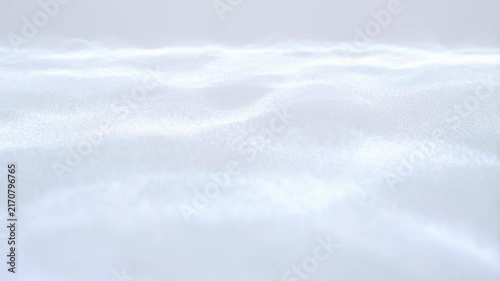 Close-up animation of gently moving white foam or bubbles on a soft surface. Animated scene combines foam texture and bubbles with soft diffusion.