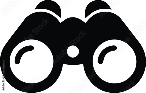 Binoculars silhouette icon isolated on white background, black and white optical device vector illustration