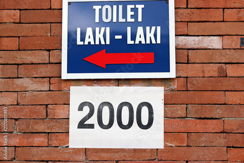 A blue sign reading 