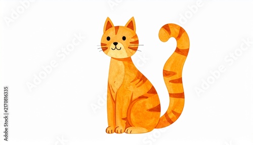Cute orange striped cat illustration