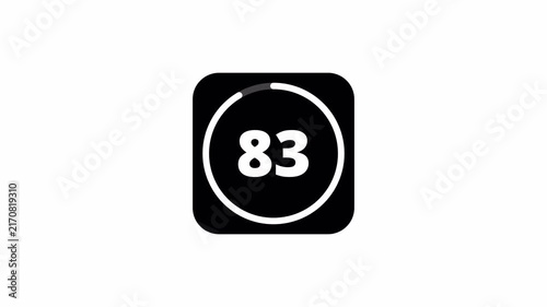 Ninty seconds countdown animation, Ninty second countdown timer video from 90 to 0 second on transparent background,1.5 minute timer counts hours minutes seconds in 60 seconds in 4k with alpha channel