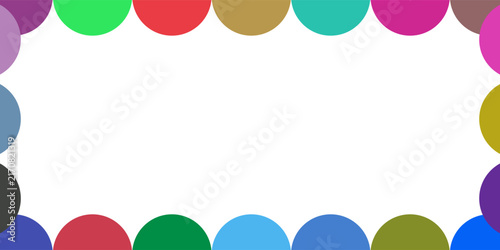 Colorful scallop frame border in seven rainbow colors,eps.10
