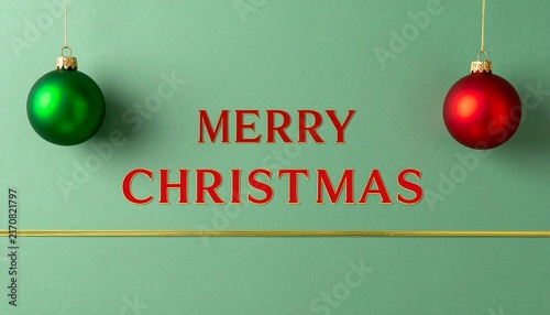 Blue holiday card with ornaments