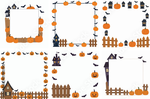 Halloween-themed frame vector. Vektor, illustration, minimalist, flat
