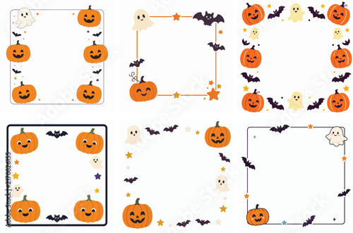 Halloween-themed frame vector. Vektor, illustration, minimalist, flat