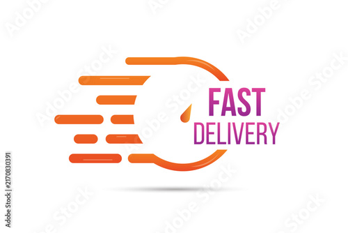 fast delivery tag logo with speed sign