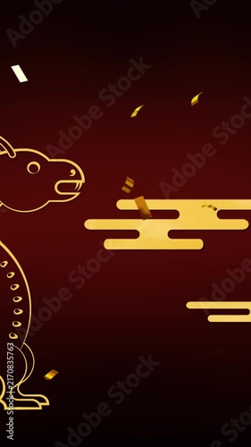 Animation of dragon and chinese pattern
