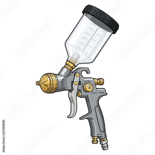 Automotive Paint Spray Gun Tool Auto Body Refinishing Vector