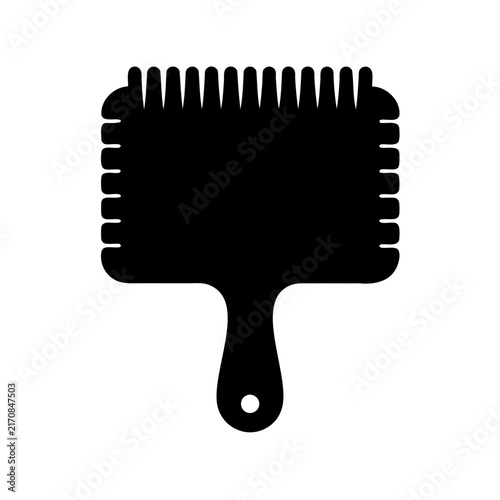 Black hand brush cleaning tool icon - Minimalist black vector icon of a hand brush tool used for cleaning surfaces, simple and modern design.