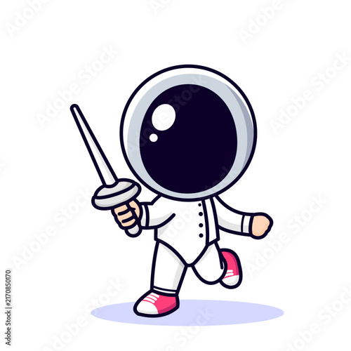 Cartoon of children playing fencing