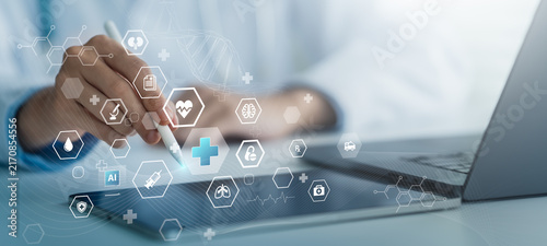 Fotografie Medical research and Health technology development concept