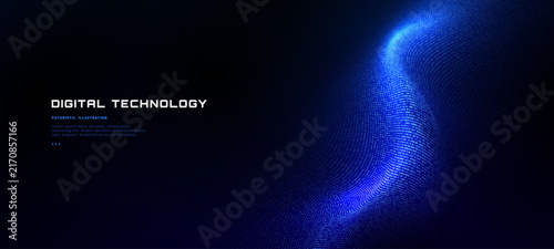 Abstract data streams and flowing lines form dynamic digital background with blue light effects, perfect for AI technology and futuristic network visualizations.