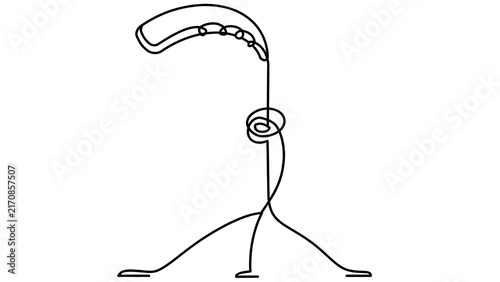 Minimalist line art drawing of a bird white background.