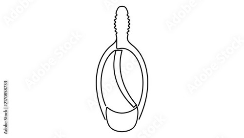 Minimalist line art eggbeater white background.