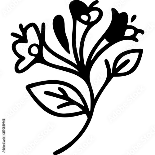 Honeysuckle Flower Glyph Icon