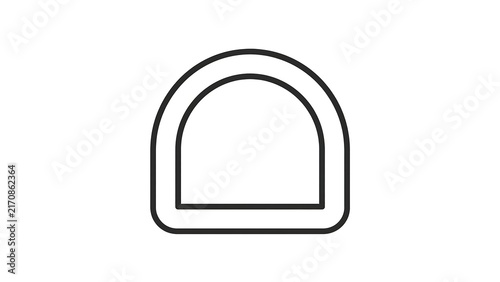 Minimalist arch icon on white background.