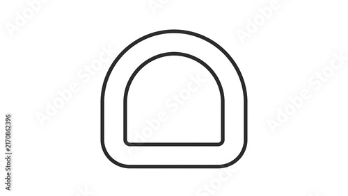 Minimalist arch icon on white background.