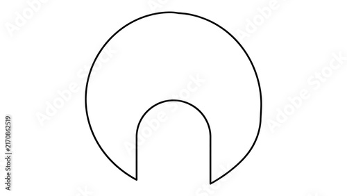 Minimalist arch shape on white background.