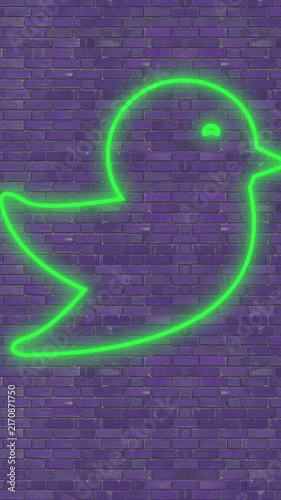 Thumbs down neon sign on brick wall 4k