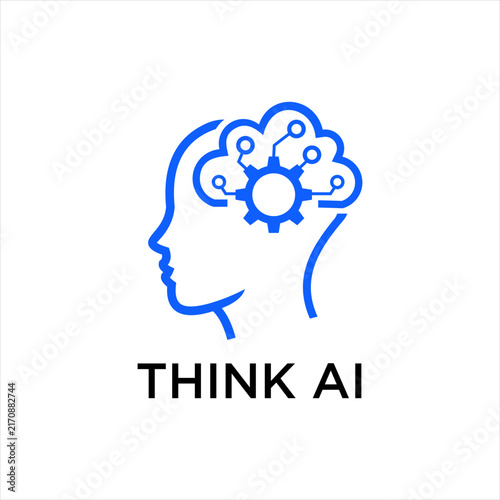 Human Head, Artificial Intelligence Network, Digital Innovation and Smart Thinking Concept design vector