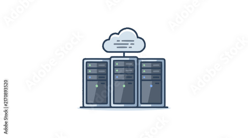 Картината върху платно Cloud Computing and Data Center